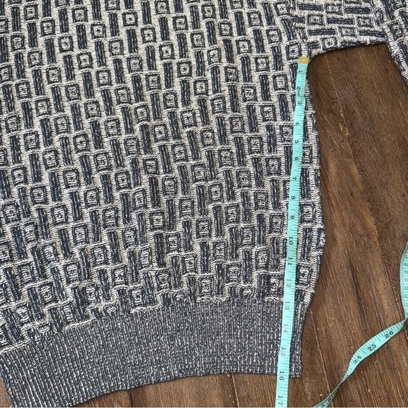 Vintage Men’s 90s Crewneck Sweater Black Blue White Patterned Valentino Garavani - Picture 5 of 8